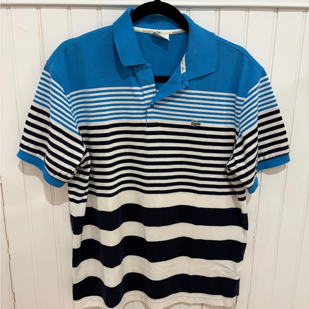 Lacoste Striped Short Sleeve Polo (7/XXL)